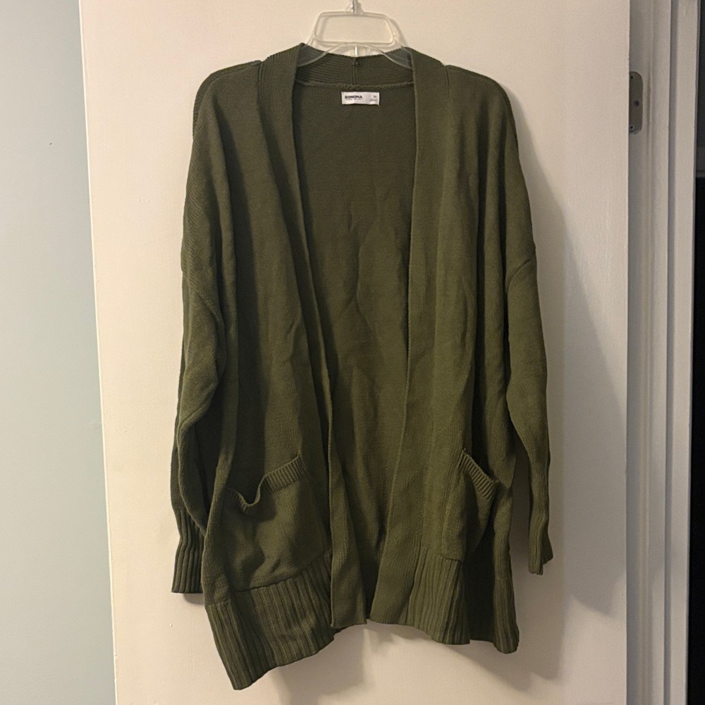 Sonoma Olive Cardigan Sweater